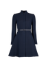 Christian Dior Midi Belted Coat, &pound;850, Clothing, Navy, Wool, Front view