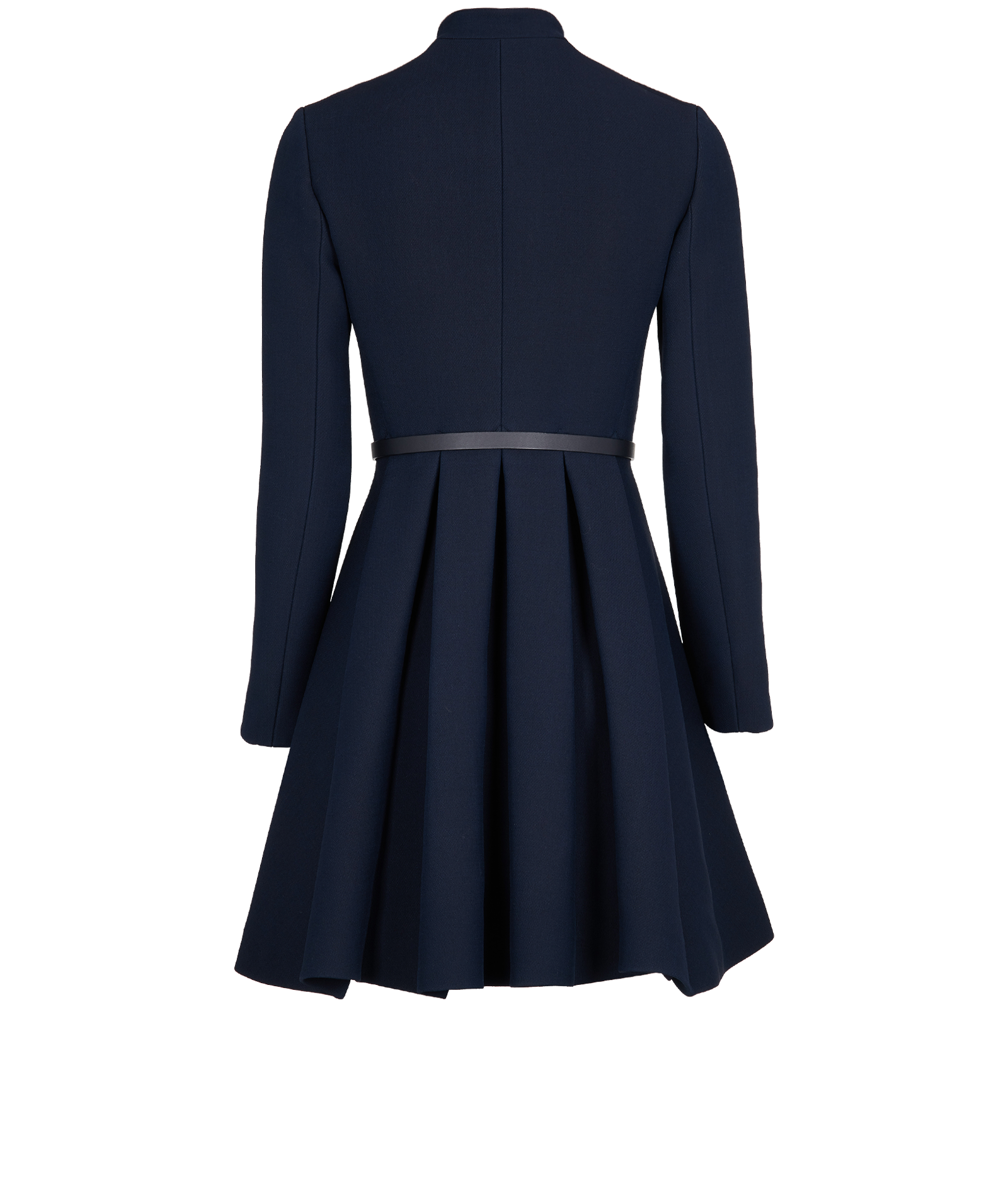 Christian Dior Midi Belted Coat, &pound;850, Clothing, Navy, Wool, Back view