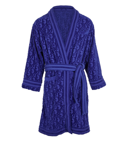 Christian Dior Oblique Jacquard Bathrobe, &pound;450, Clothing, Blue, Cotton, Front view