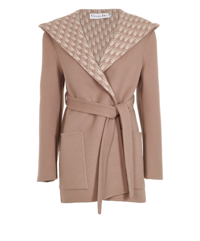 Christian Dior Cropped Coat With Hood & Belt, &pound;1,900, Clothing, Pink, Silk/Wool, Front view