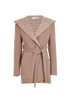 Christian Dior Cropped Coat With Hood & Belt, &pound;1,900, Clothing, Pink, Silk/Wool, Front view