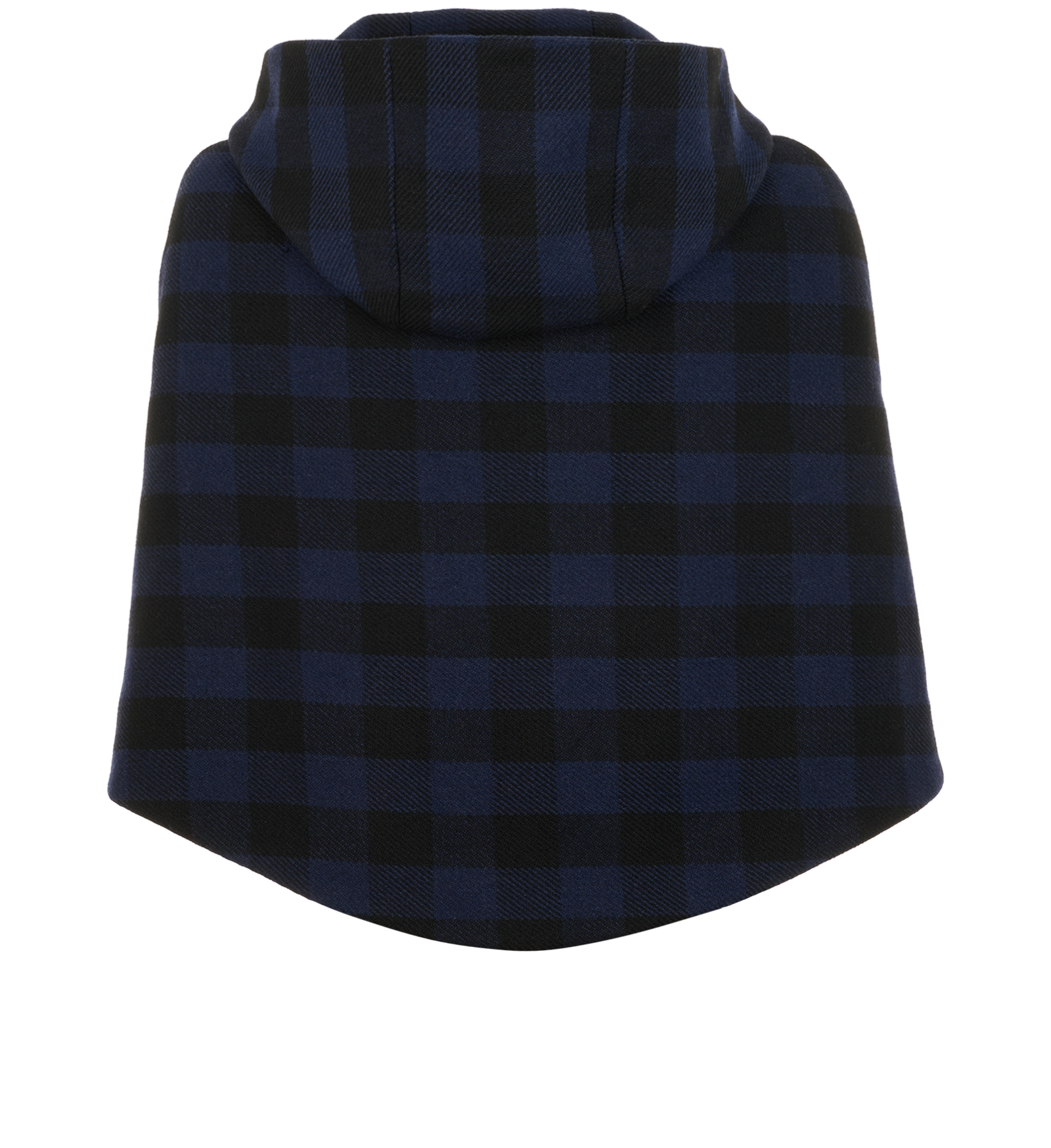 Christian Dior Check Hooded Short Cape, &pound;350, Clothing, Black/Blue, Wool, Back view