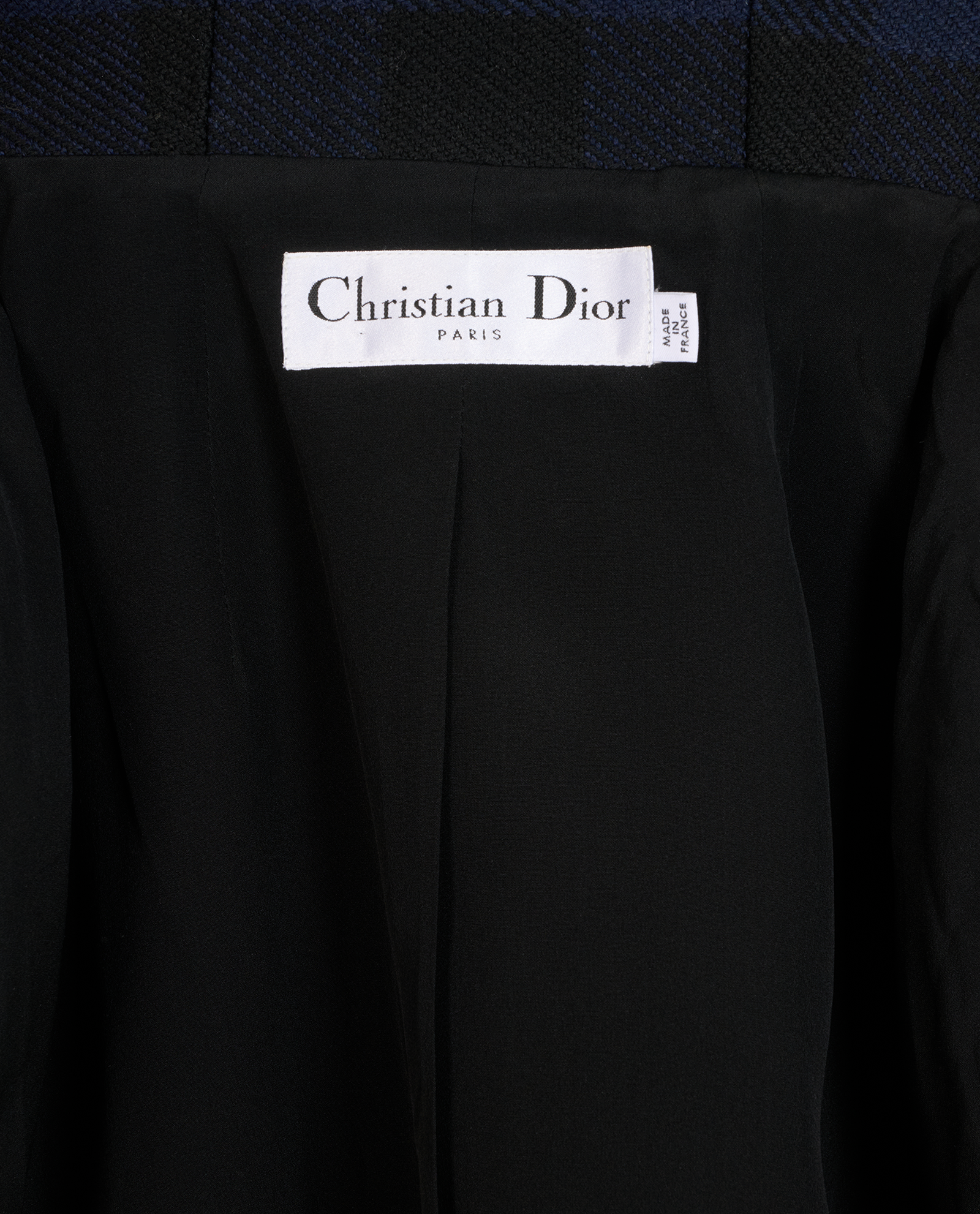Christian Dior Check Hooded Short Cape, &pound;350, Clothing, Black/Blue, Wool, Other view