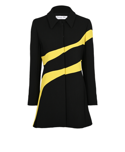 Christian Dior Midi Coat, £395, Clothing, Black/Yellow, Wool, Front view