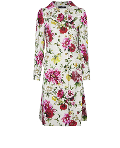 Dolce Gabbana Floral Trench Dress Coat, front view