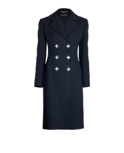 Dolce & Gabbana Jewel Buttons Coat, Wool, Black, UK10, 3*