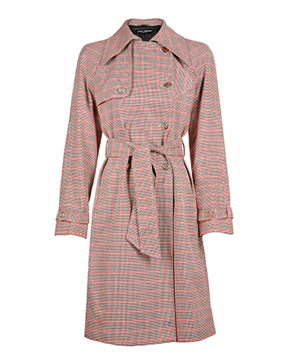 Dolce and Gabbana Plaid Trench, front view