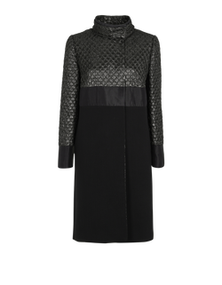 Dolce & Gabbana Jacquard Coat, Polyester/Wool, Black, UK12, 3*