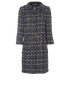 Dolce & Gabbana Tweed Coat, &pound;280, Clothing, Black/Grey, Polyester (Polymer)/Tweed/Wool, Front view