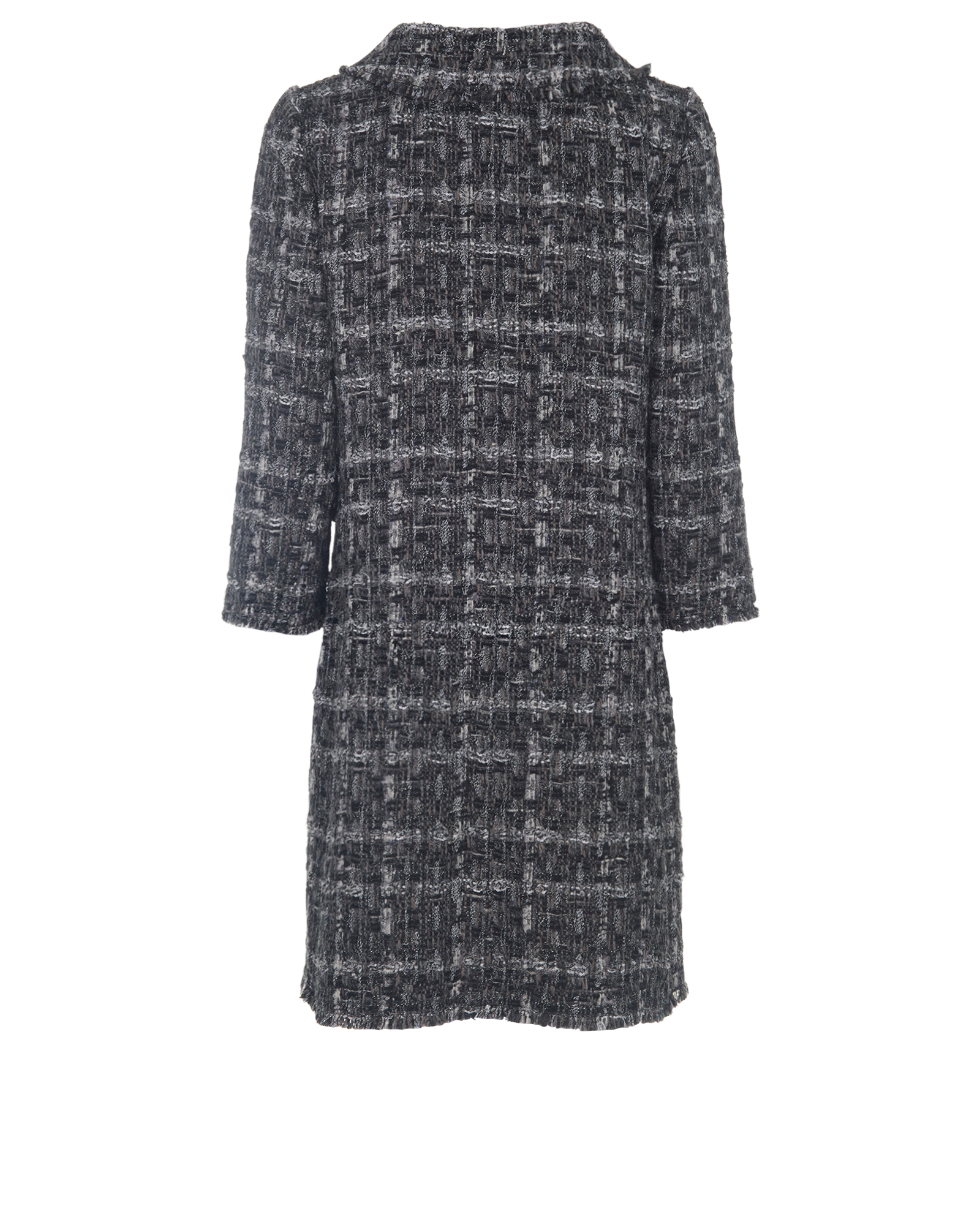 Dolce & Gabbana Tweed Coat, &pound;280, Clothing, Black/Grey, Polyester (Polymer)/Tweed/Wool, Back view