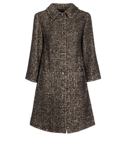 Dolce & Gabbana Herringbone Coat, Virgin Wool/Acrylic, Black, UK 8, 3*