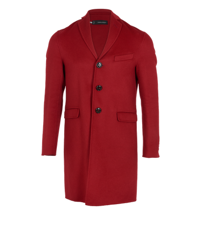 D Squared Single-Breasted Coat, &pound;210, Clothing, Red, Wool, Front view