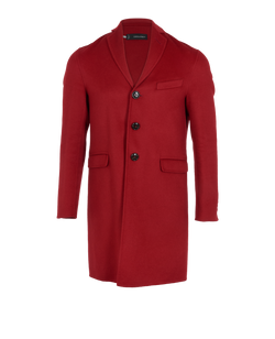 D Squared Single-Breasted Coat, Mens, New Wool/Angora, Red, Sz L, 2*