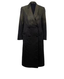 Fendi Fading Diametrical Coat, Silk, Black/Green, UK6, 3*