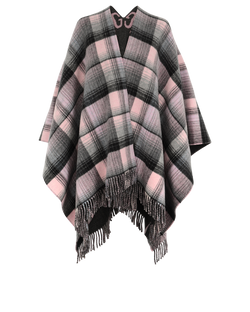 Gucci Check Poncho, Wool, Pink/Grey, O/S, 3*