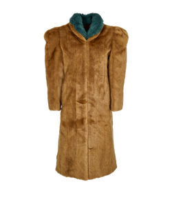 Gucci Long Faux Fur Coat, Acrylic, Brown, UK6, 3*