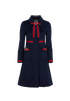 Gucci Ribbon-Detailed Coat, &pound;550, Clothing, Blue, Wool, Front view