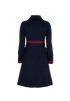 Gucci Ribbon-Detailed Coat, &pound;550, Clothing, Blue, Wool, Back view