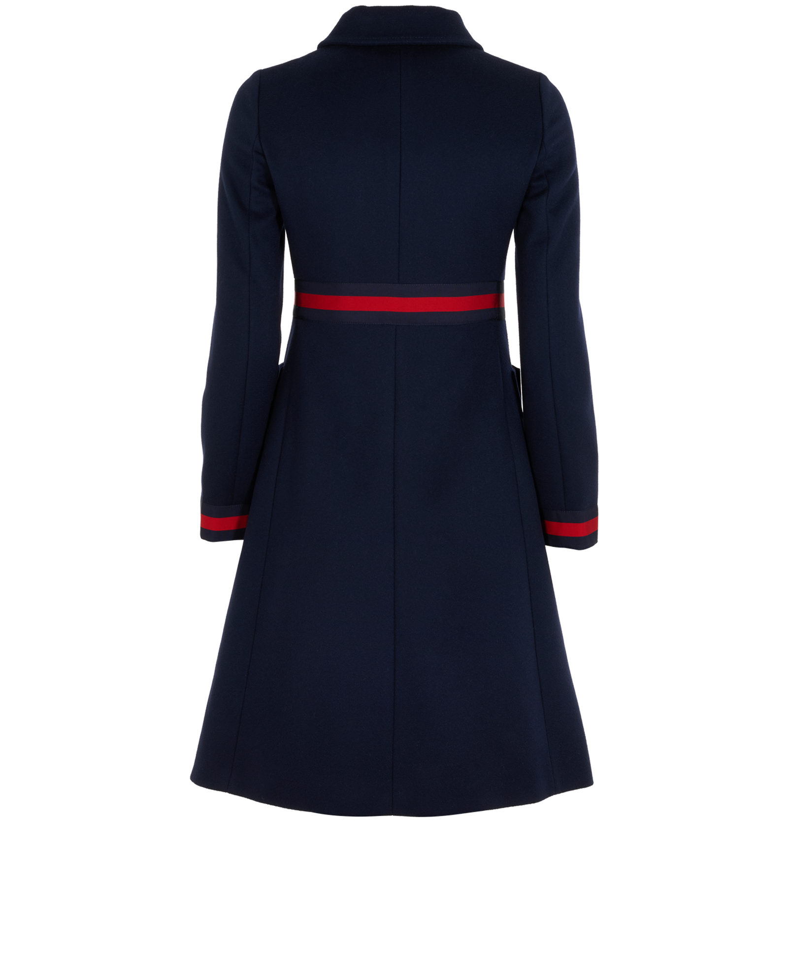 Gucci Ribbon-Detailed Coat, &pound;550, Clothing, Blue, Wool, Back view