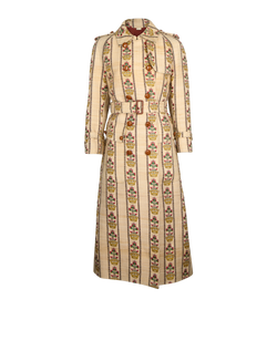 Gucci Music is Mine Long Printed Coat, Polyester, Beige, UK 4, 2*