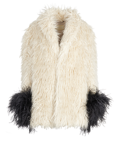 Gucci Faux Fur, Acrylic/Ostrich Feathers, Cream/Black, UK18, 3*