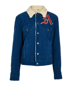 Gucci Corduroy Embroidered Jacket, Mens, Cotton, Blue, Sz S, 3*