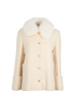 Gucci Faux Fur Trimmed Jacket-UK12, &pound;950, Clothing, Beige/Cream, Faux Fur/Wool, Front view