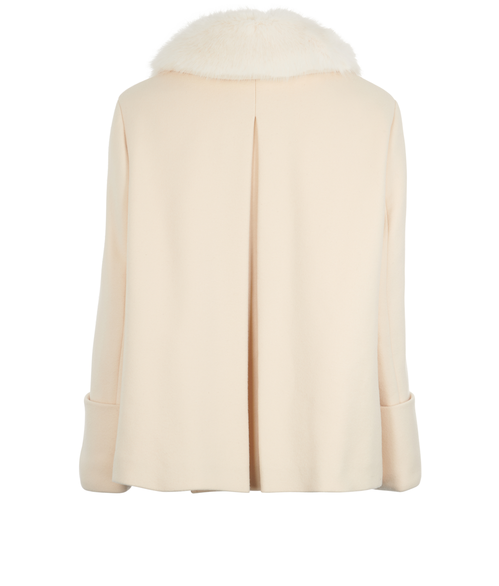 Gucci Faux Fur Trimmed Jacket-UK12, &pound;950, Clothing, Beige/Cream, Faux Fur/Wool, Back view