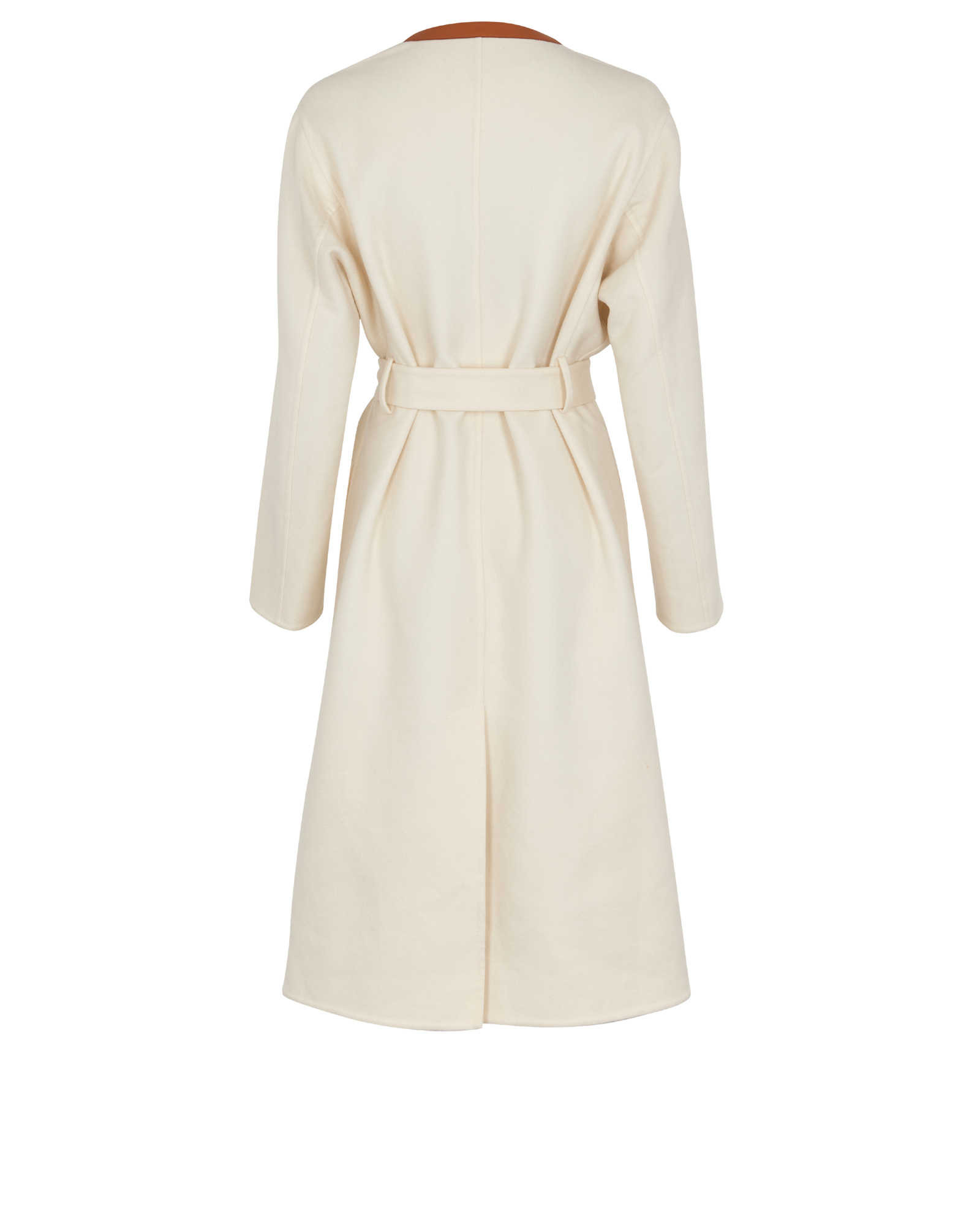 Hermes Long Belted Coat, &pound;2,800, Clothing, Cream, Cashmere, Back view