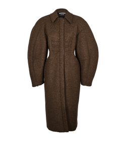 Jacquemus Le Manteau Croissant Relaxed Fit Coat, Poly, Brown, UK12, 2*