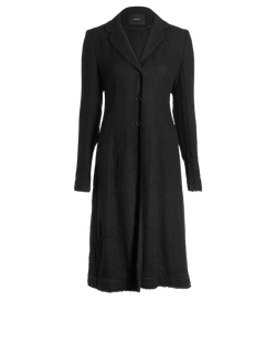 Joseph Light Tweed Long Coat, Cotton, Black, UK10, 3*