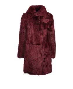 Joseph Shearling Furr Coat, Leather/Shearling, Burgundy, UK10, 3*