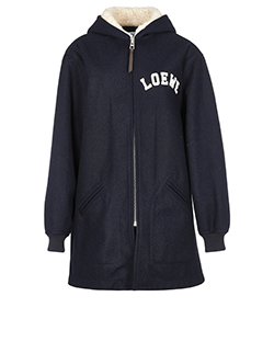 Loewe Felted Zipped Mens Coat, Wool, Navy, 50, 3*