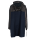 Loewe Hooded Cape Coat, £650, Clothing, Black/Navy, Cashmere/Leather/Wool, Back view