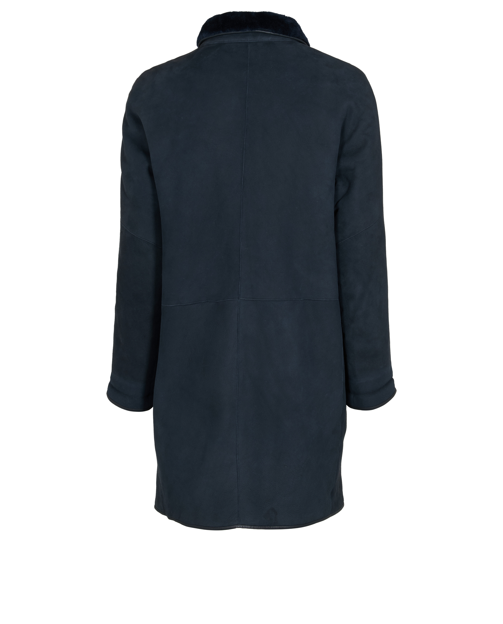 Loro Piana Trimmed Coat, &pound;1,100, Clothing, Navy, Shearling, Back view