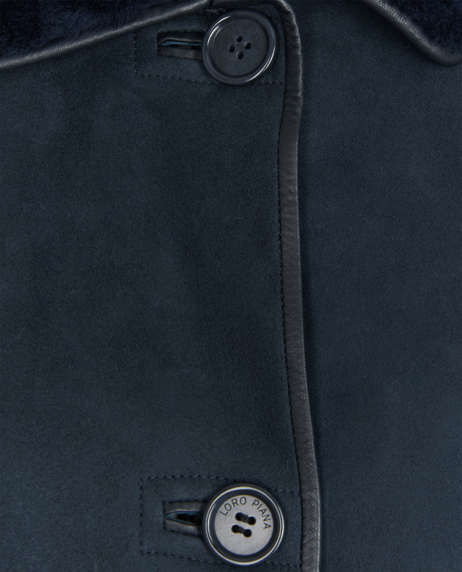 Loro Piana Trimmed Coat, &pound;1,100, Clothing, Navy, Shearling, Other view