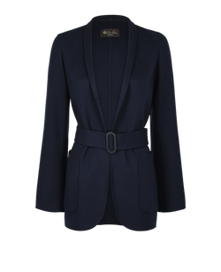 Loro Piana Belted Short Coat, Cashmere, Navy, UK6, 3*