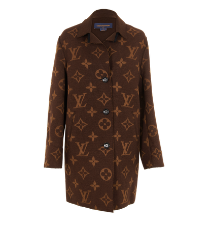 Louis Vuitton Monogram Coat, &pound;1,400, Clothing, Brown, Wool, Front view