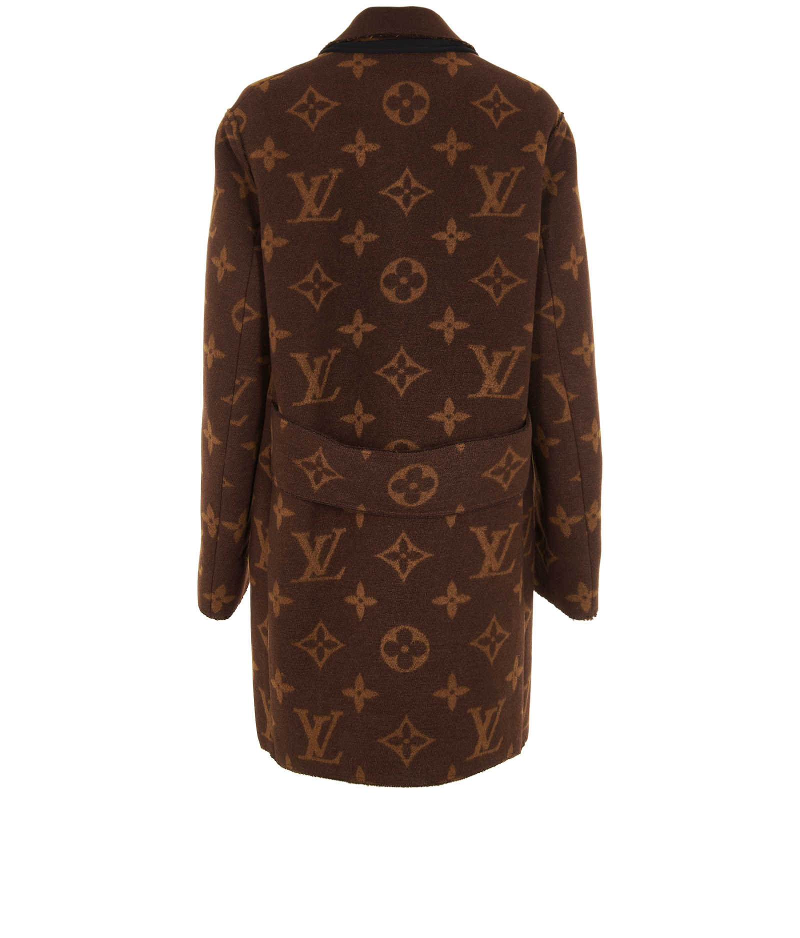 Louis Vuitton Monogram Coat, &pound;1,400, Clothing, Brown, Wool, Back view