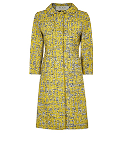 Marni Winter 20211 Coat, Polyester/Wool/Acrylic, Yellow/Black, 10, 2*