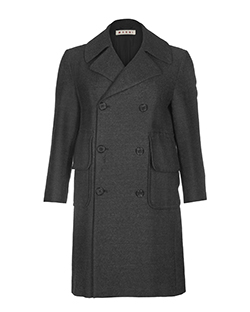 Marni Double Breasted Coat, Wool, Grey, UK 10