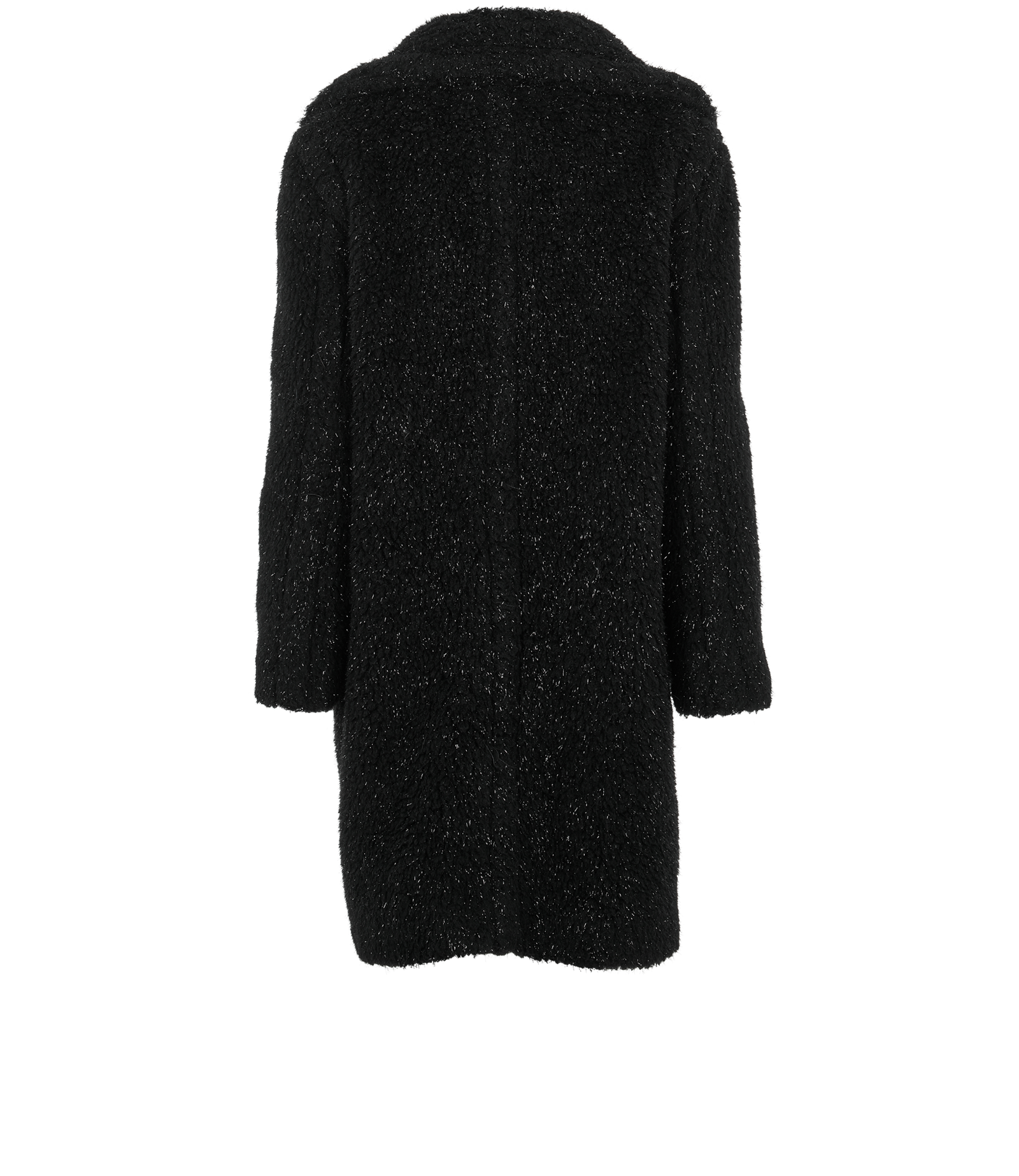 Max Mara Teddy Coat Sparkly, &pound;695, Clothing, Black, Silk, Back view