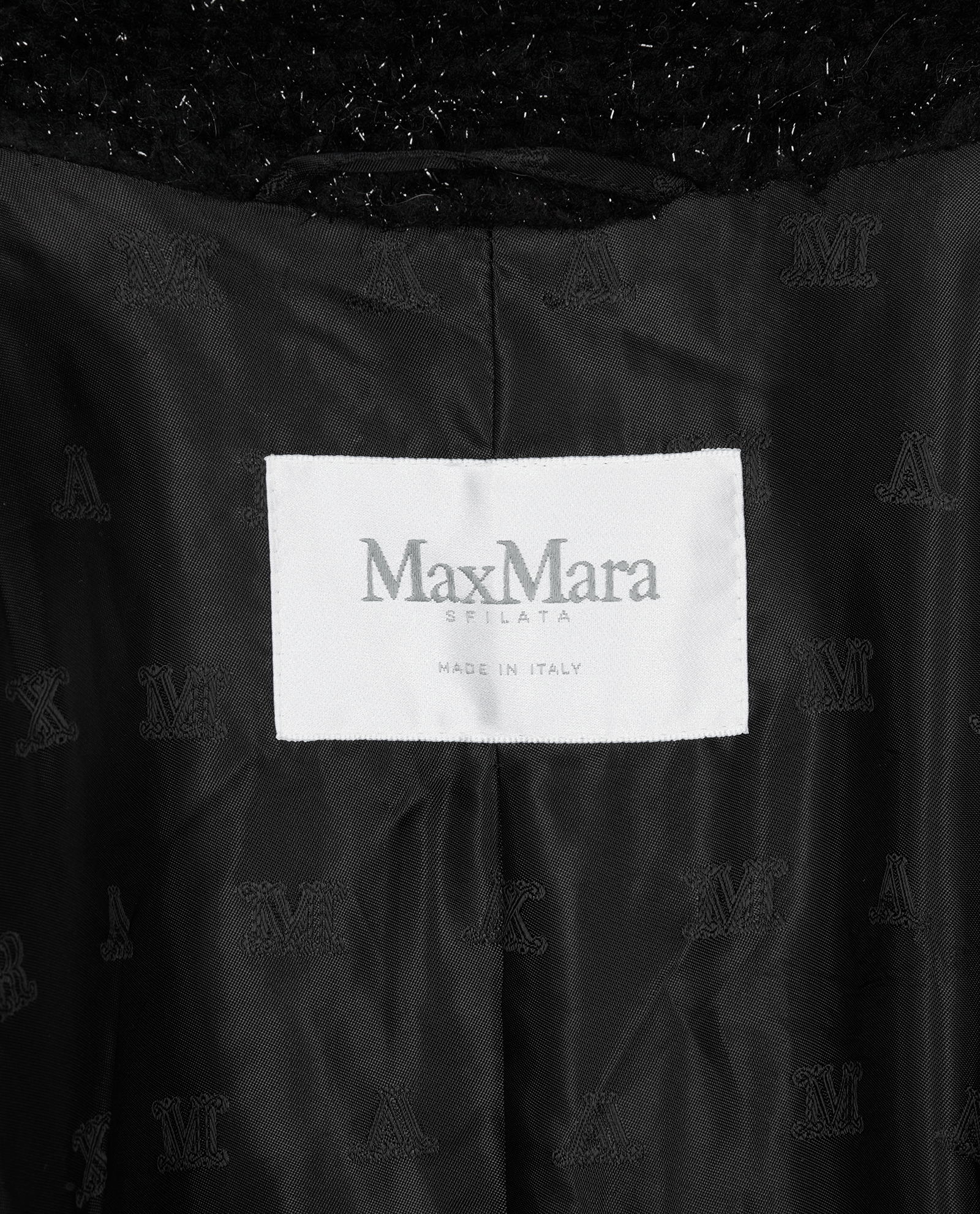 Max Mara Teddy Coat Sparkly, &pound;695, Clothing, Black, Silk, Other view