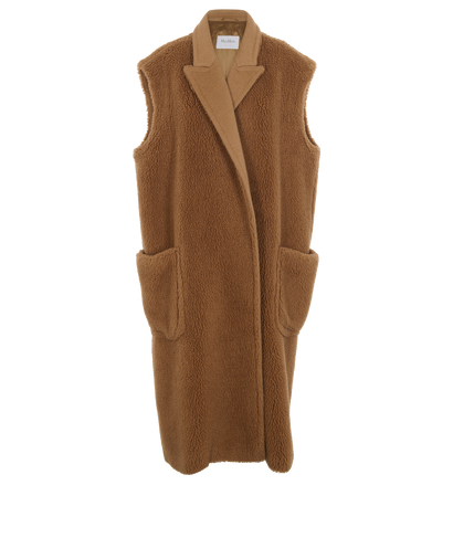 Max Mara Sleeveless Coat, &pound;450, Clothing, Brown, Camel Hair, Front view