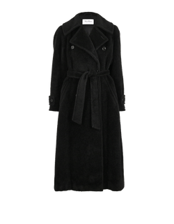 Max Mara Belted Coat, Alpaca/Wool, Black, UK6, 2*