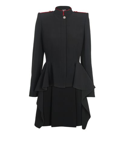 Alexander McQueen Asymmetric military coat, front view