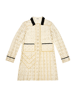 Miu Miu Cutwork Coat, Lace / Cotton, Cream, UK 14