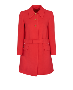 Miu Miu Belted Coat, Wool, Red, UK8, 3*