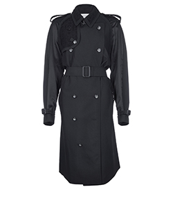 Maison Margiela Lace Panelled Trench Coat, Wool, Black, 18, 4*