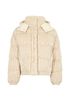 Moncler Daos Velvet Jacket, &pound;750, Clothing, Cream, Polyester (Polymer), Front view